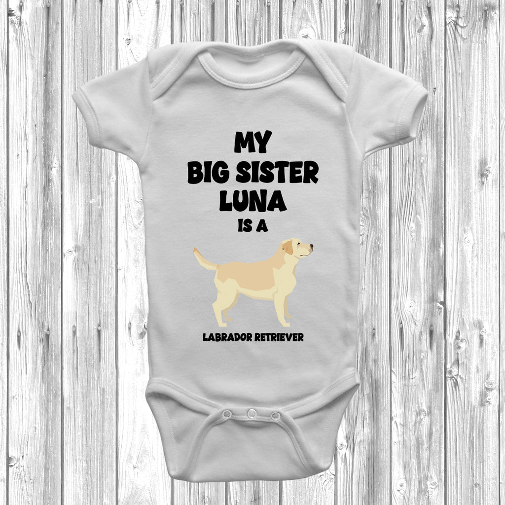 labrador retriever baby vest personalised name