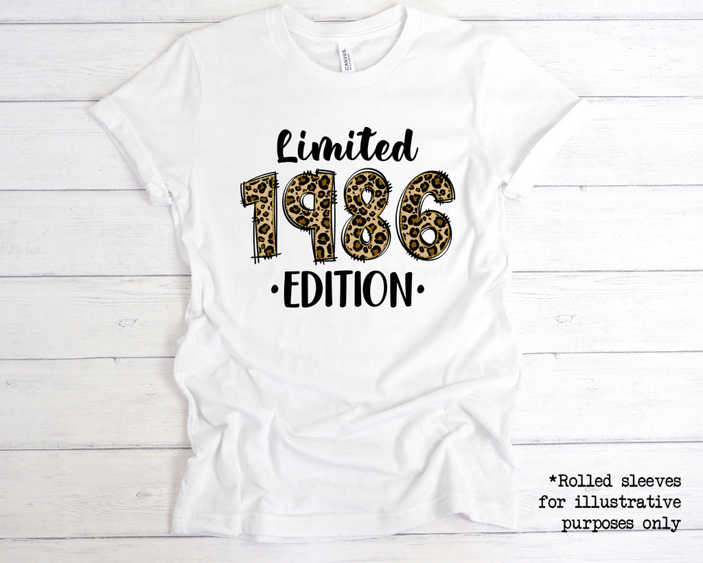 Leopard print Limited Edition 1986 birthday shirt unisex