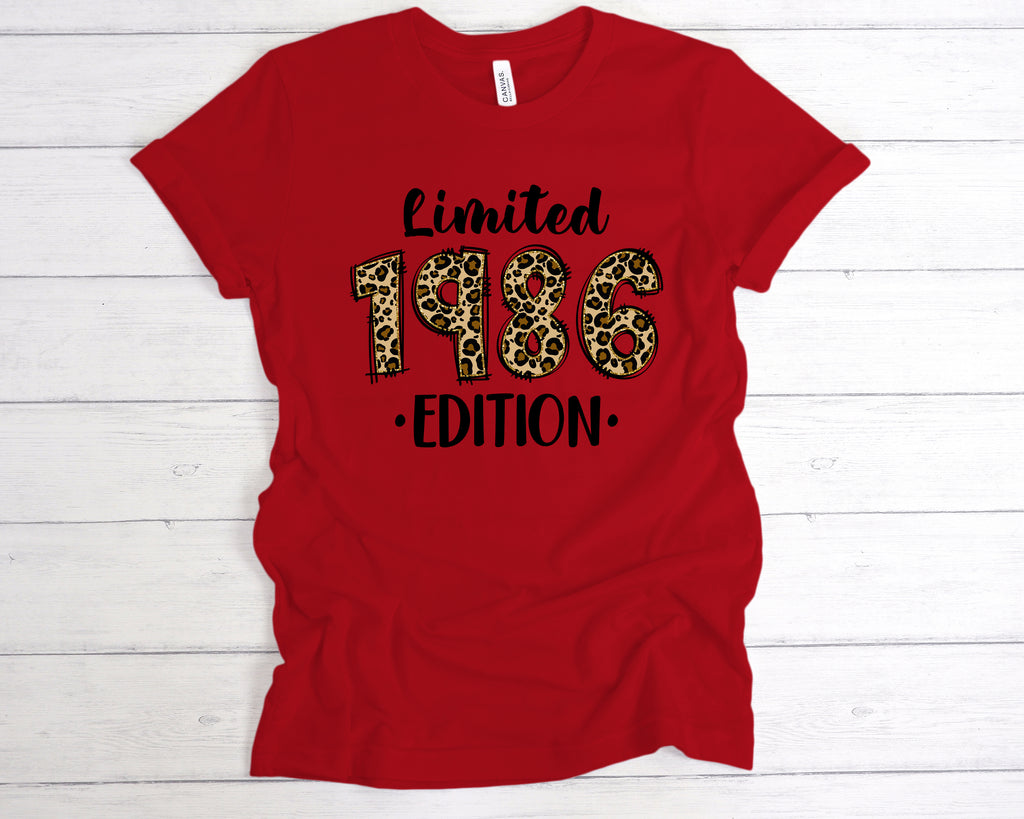 Stylish leopard 40th birthday tee born in 1986