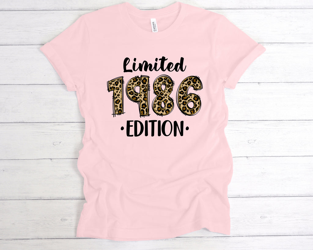 Born in 1986 leopard print birthday gift shirt