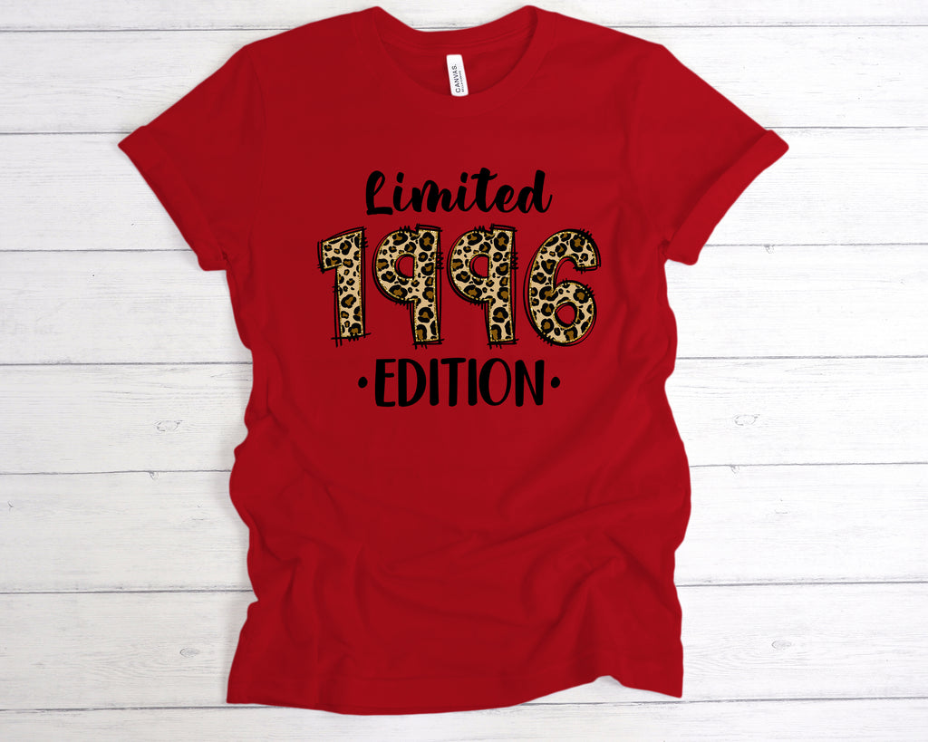 Stylish leopard 30th birthday tee born in 1996