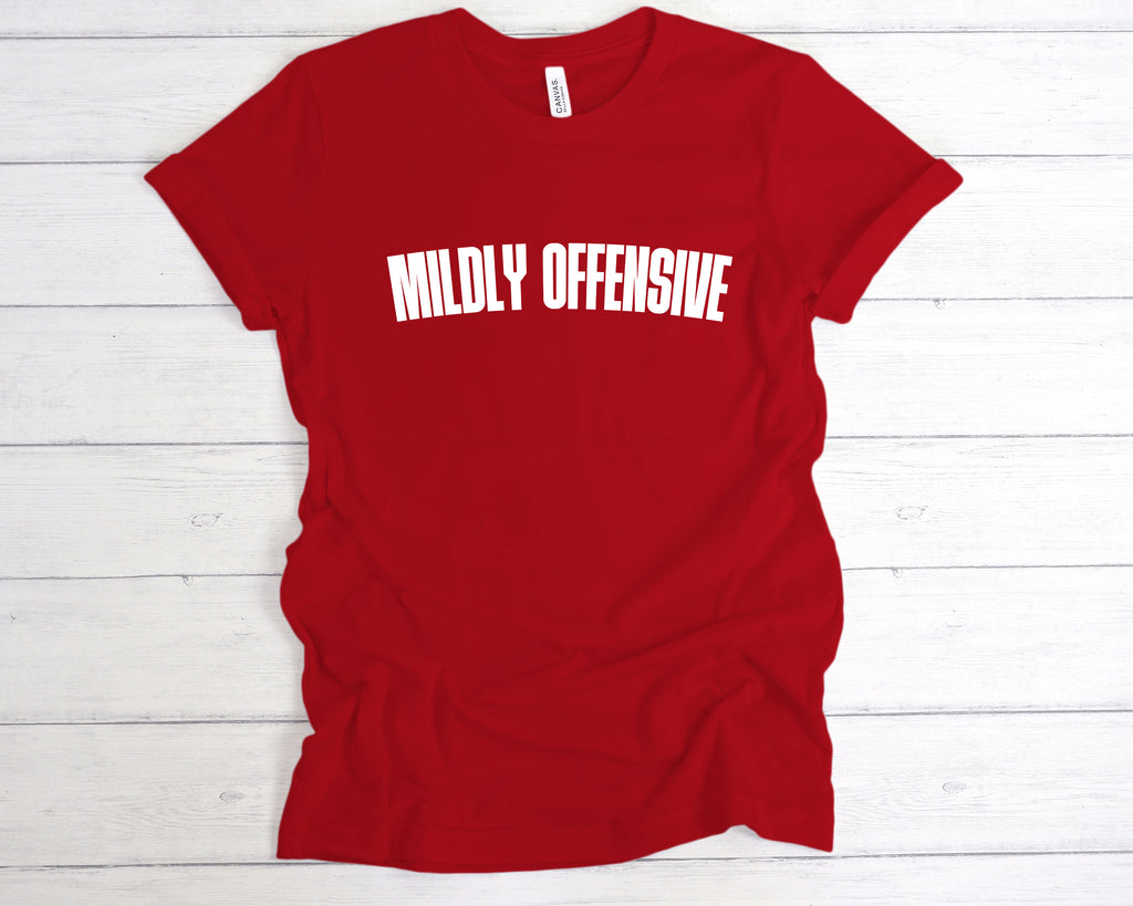 Get trendy with Mildly Offensive T-Shirt - T-Shirt available at DizzyKitten. Grab yours for £12.99 today!