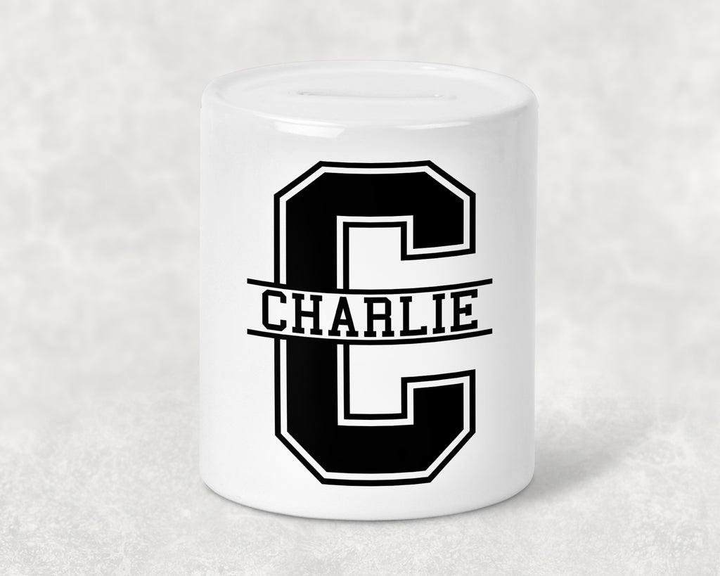 Ceramic money box personalised for kids birthday