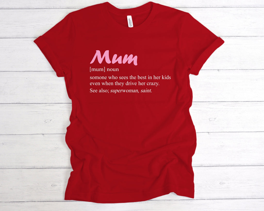 Get trendy with Mum Definition T-Shirt - T-Shirt available at DizzyKitten. Grab yours for £12.99 today!
