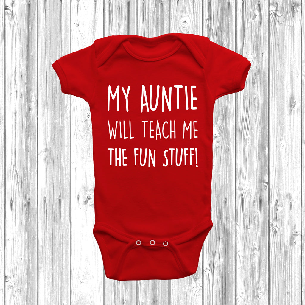 Soft cotton auntie slogan baby grow