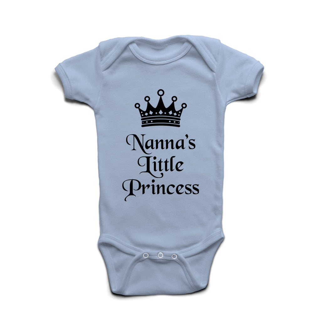 Nanna’s Little Princess pastel blue baby grow – adorable keepsake for Nanna and granddaughter.