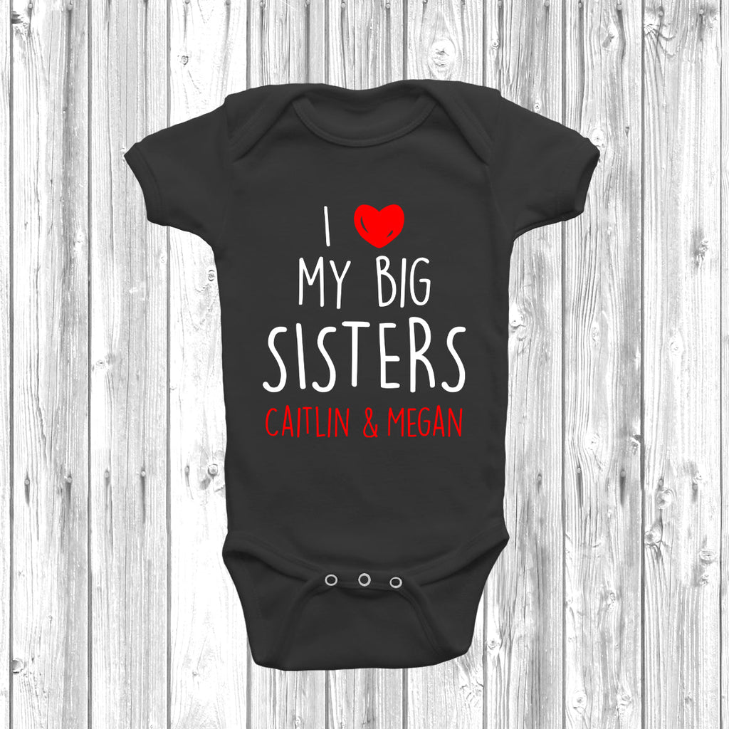 Get trendy with Personalised I Love My Big Sisters Baby Grow - Baby Grow available at DizzyKitten. Grab yours for £8.45 today!