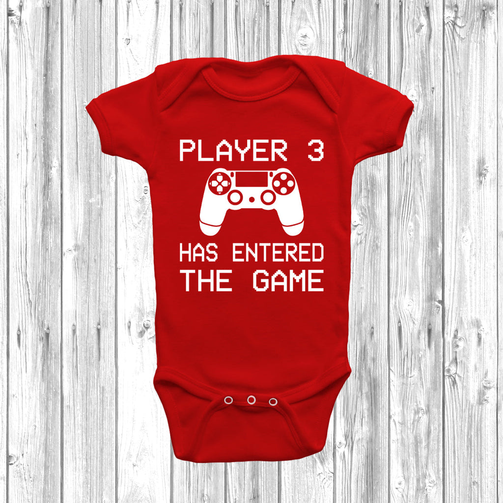 Get trendy with PS Player 3 Has Entered The Game Baby Grow - Baby Grow available at DizzyKitten. Grab yours for £7.99 today!
