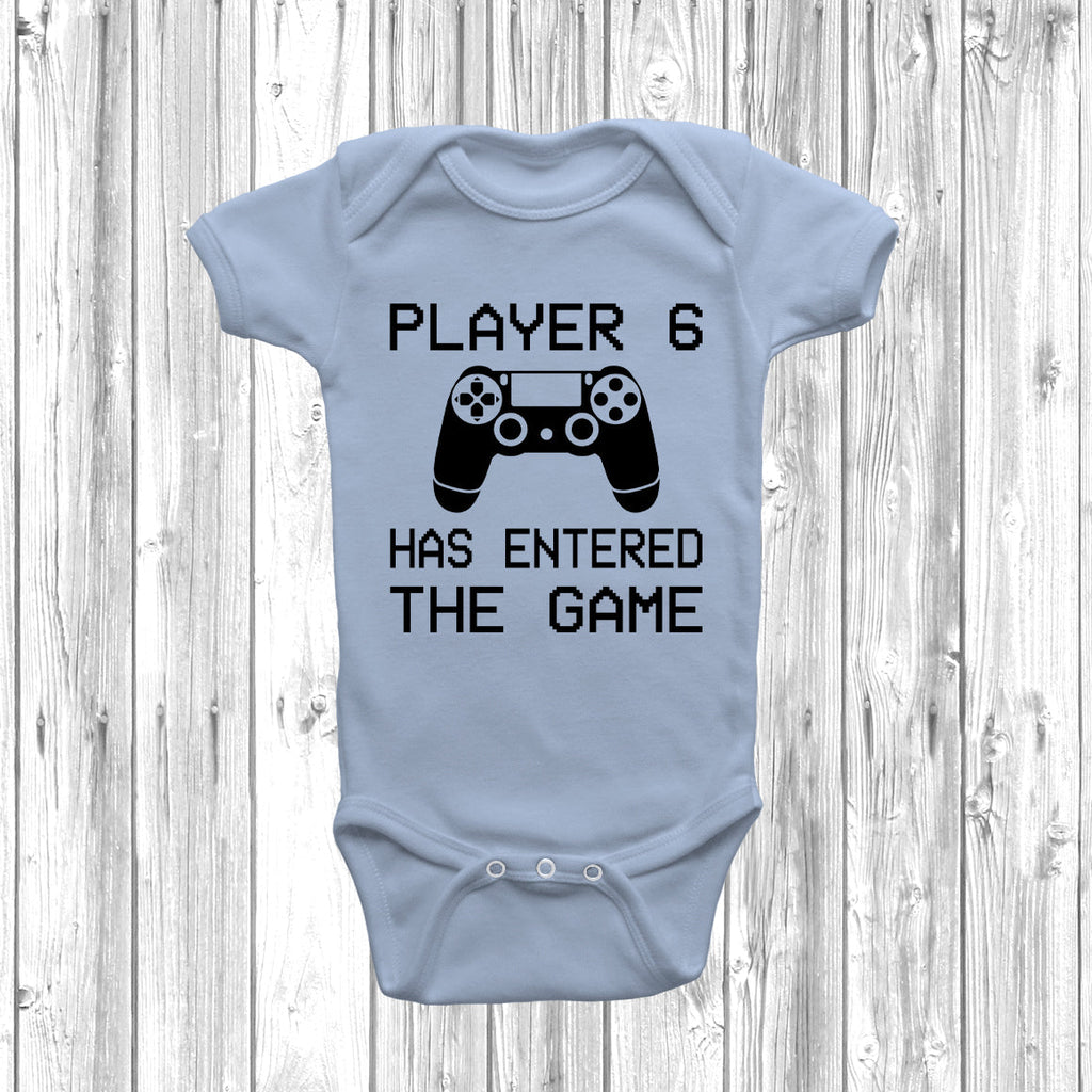 Get trendy with PS Player 6 Has Entered The Game Baby Grow - Baby Grow available at DizzyKitten. Grab yours for £7.99 today!