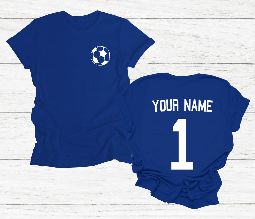 Get trendy with Personalised Kids Football Name And Number T-Shirt - T-Shirt available at DizzyKitten. Grab yours for £9.49 today!