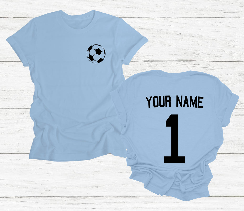 Get trendy with Personalised Kids Football Name And Number T-Shirt - T-Shirt available at DizzyKitten. Grab yours for £9.49 today!