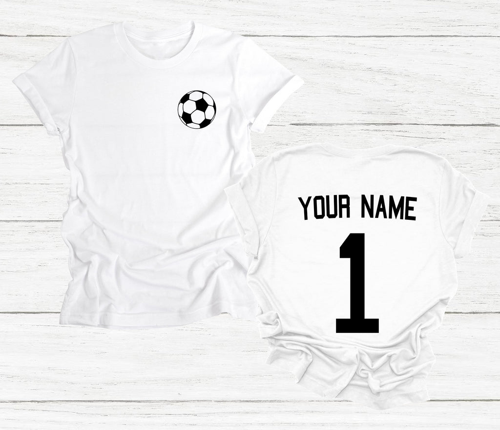 Get trendy with Personalised Kids Football Name And Number T-Shirt - T-Shirt available at DizzyKitten. Grab yours for £9.49 today!