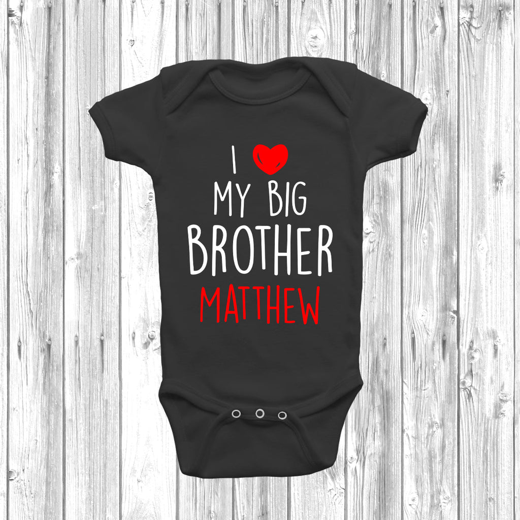 Get trendy with Personalised I Love My Big Brother Baby Grow - Baby Grow available at DizzyKitten. Grab yours for £7.95 today!