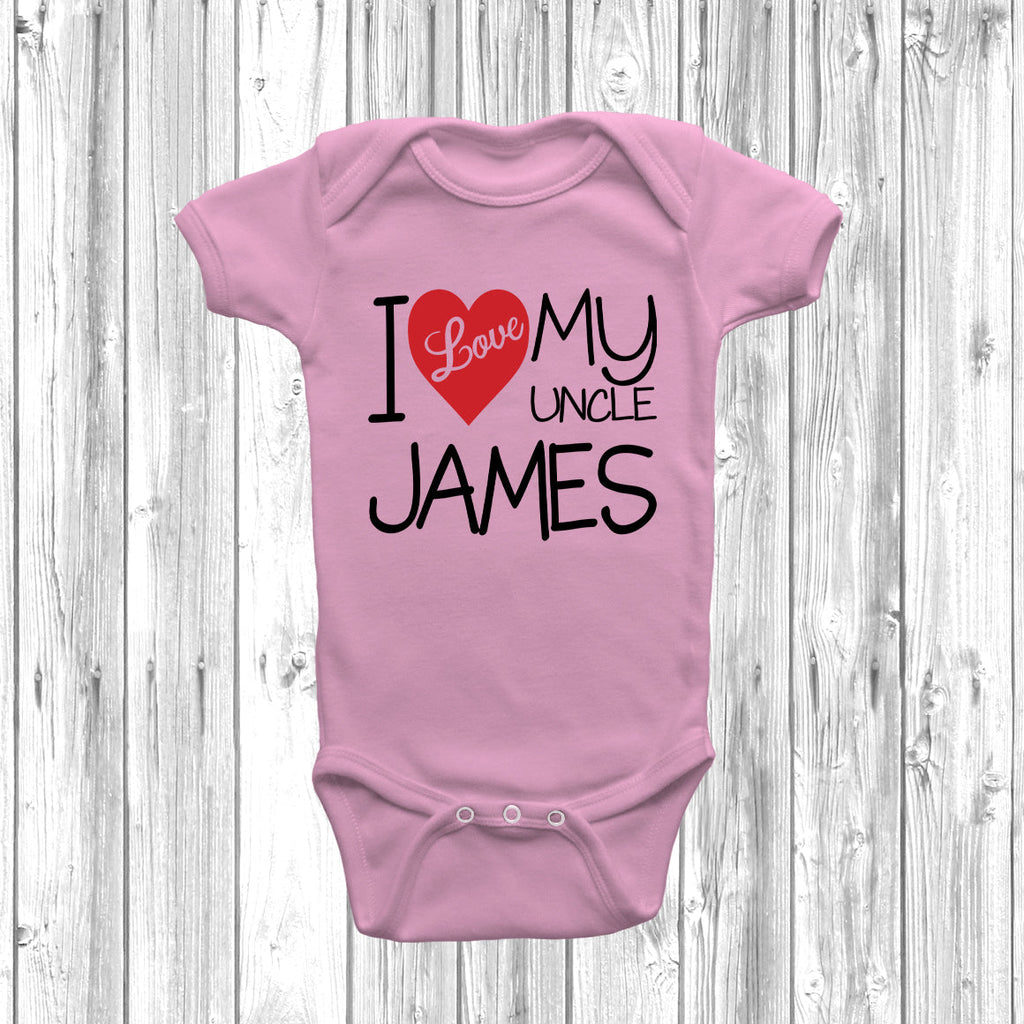 Get trendy with Personalised I Love My Uncle Baby Grow - Baby Grow available at DizzyKitten. Grab yours for £7.95 today!