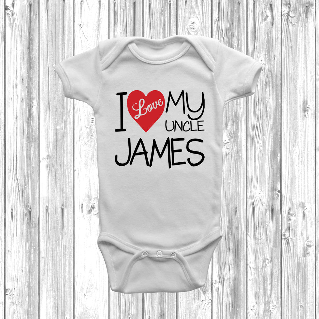 Get trendy with Personalised I Love My Uncle Baby Grow - Baby Grow available at DizzyKitten. Grab yours for £7.95 today!