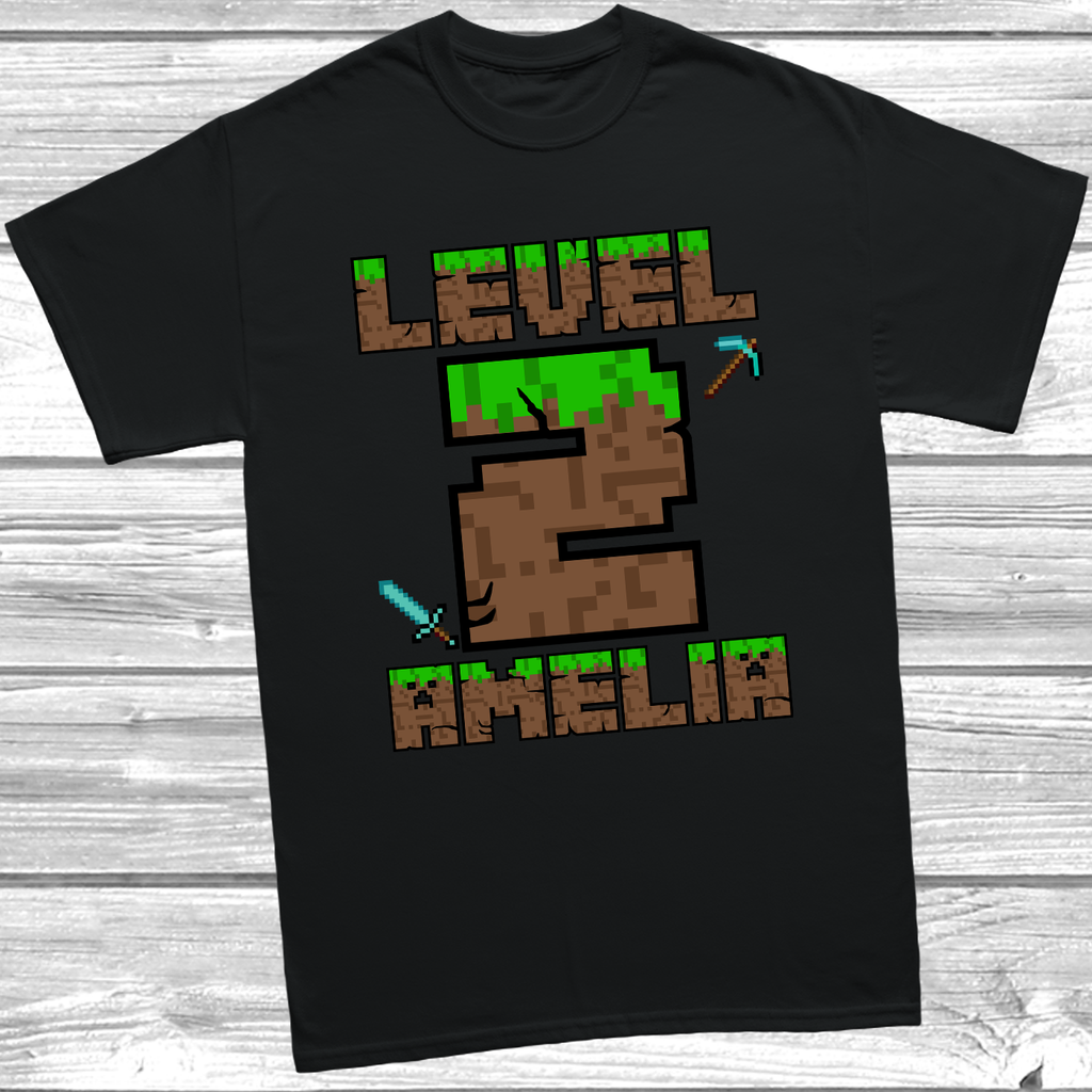 Black Custom 2nd birthday shirt for toddlers with block-style print