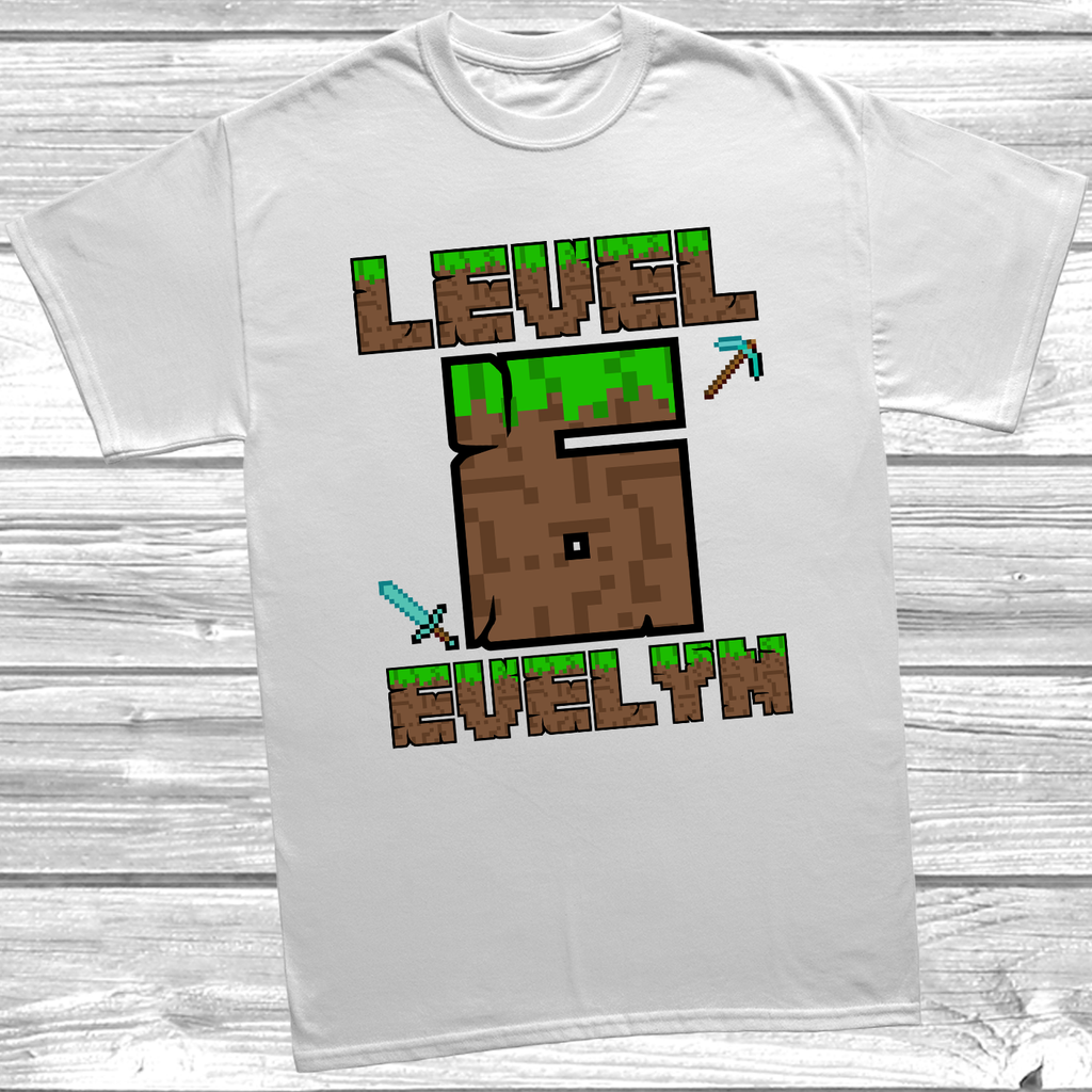 White Unisex 6th birthday t-shirt in pixel style
