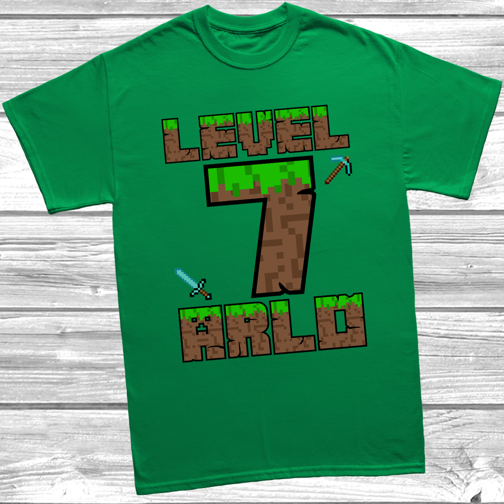 Kids party t-shirt with “I’m 7 Today” pixel font