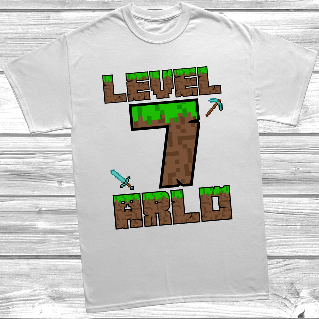 Personalised “I’m 7 Today” pixel block birthday t-shirt