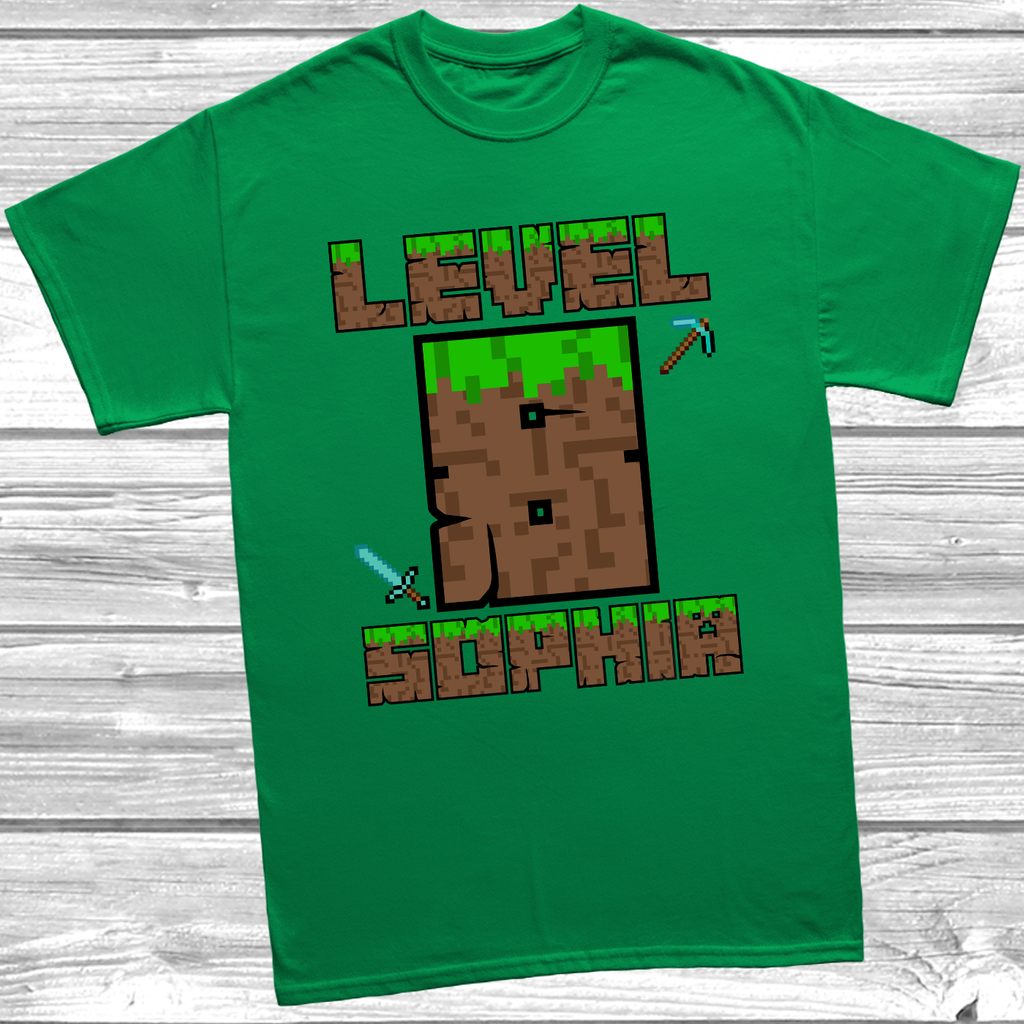 Personalised “I’m 8 Today” pixel brick birthday t-shirt