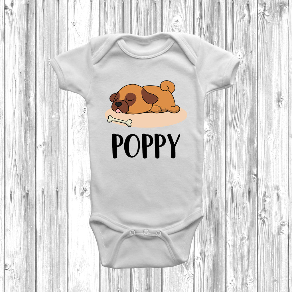 Get trendy with Personalised Pug Lazy Dog Baby Grow -  available at DizzyKitten. Grab yours for £10.49 today!