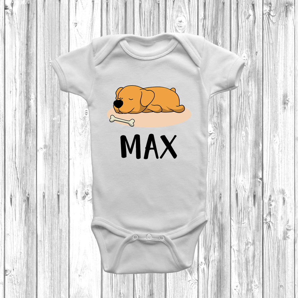 Get trendy with Personalised Rottweiler Lazy Dog Baby Grow -  available at DizzyKitten. Grab yours for £10.49 today!