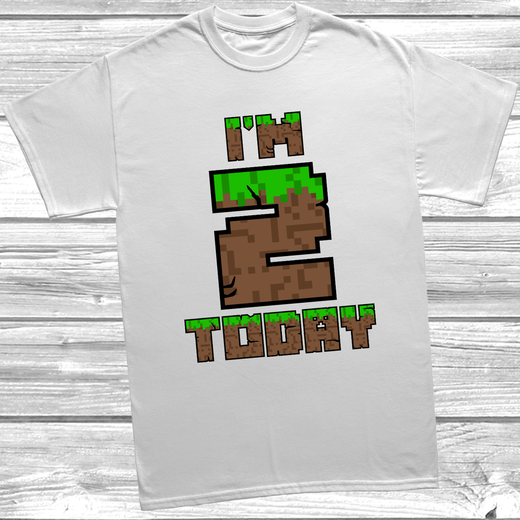 White Bold gamer-themed age 2 shirt for boys and girls.