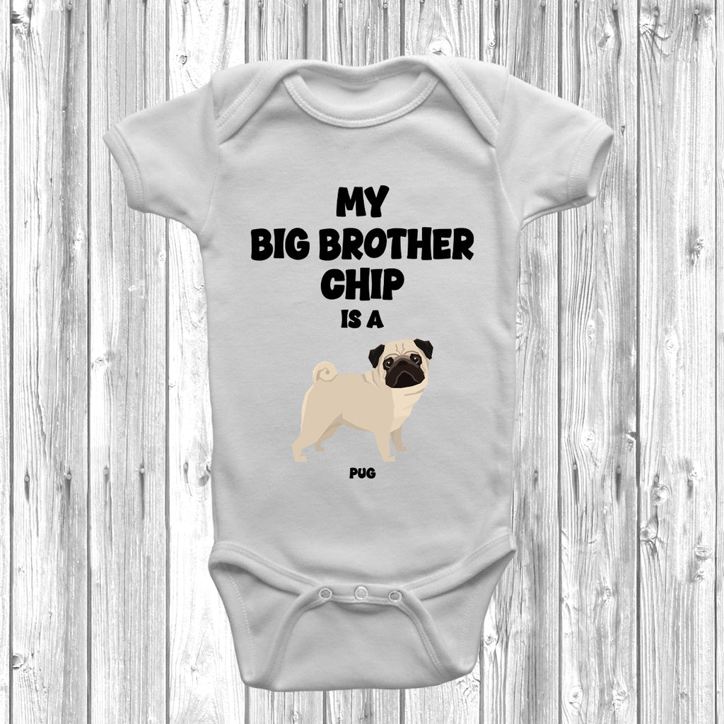 pug baby vest custom name outfit