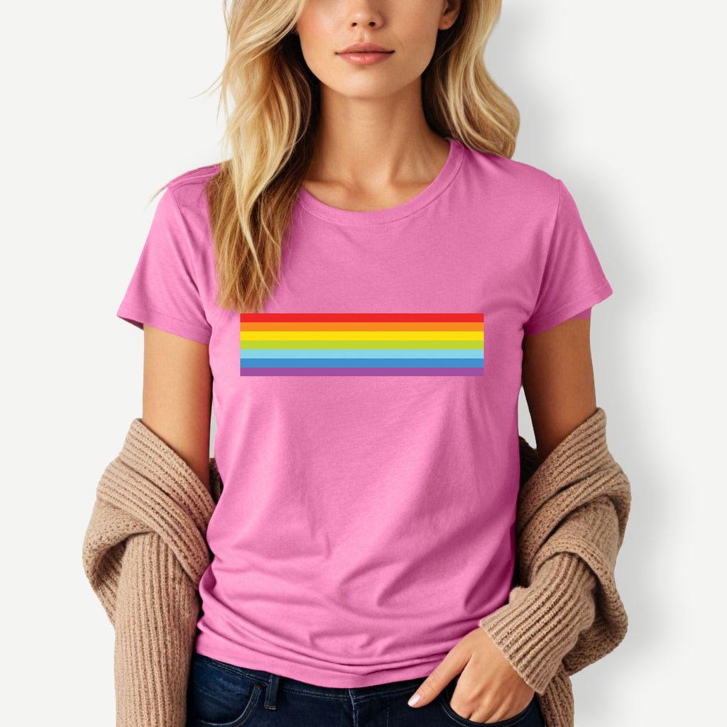 Colourful stripe t shirt with relaxed modern unisex fit