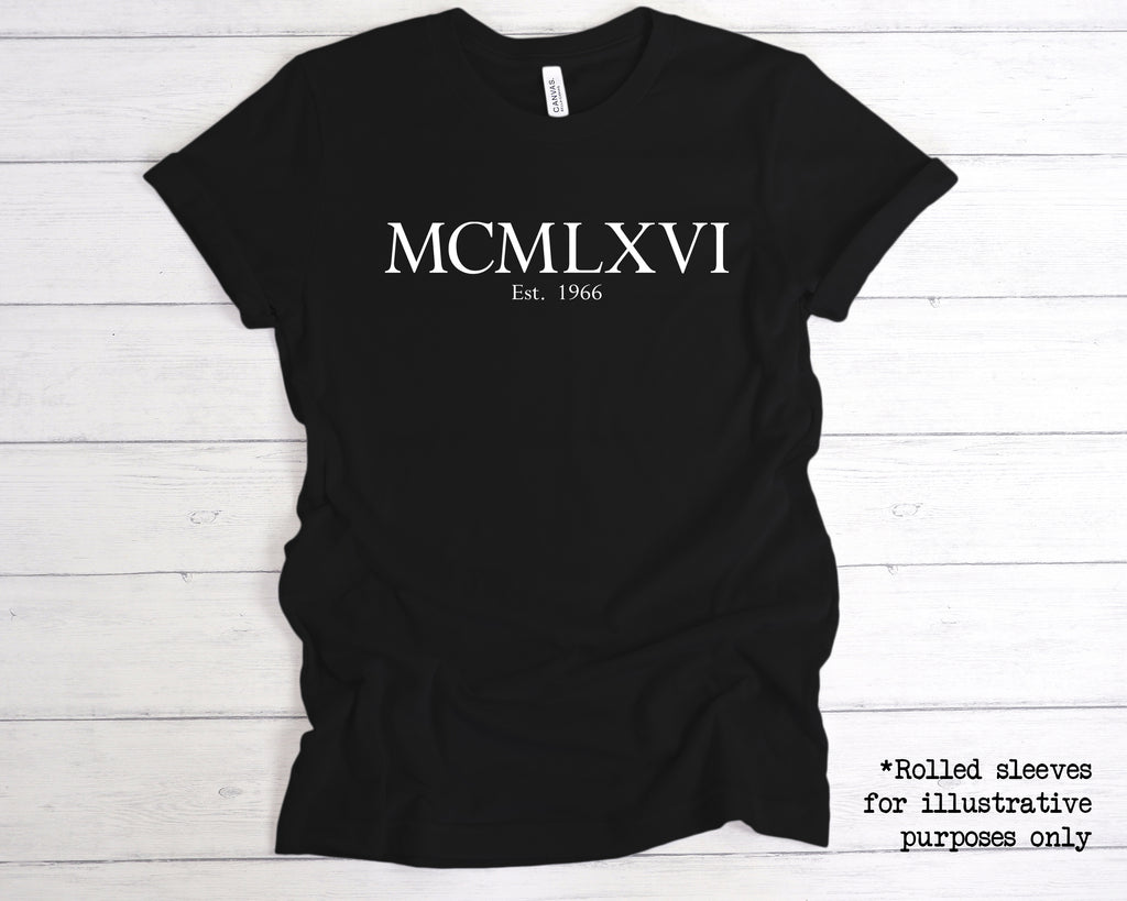est 1966 roman numerals birthday t shirt 60th birthday gift tee