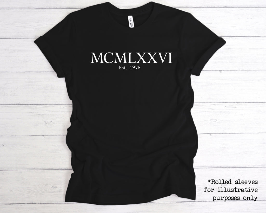 est 1976 roman numerals birthday t shirt 50th birthday gift tee