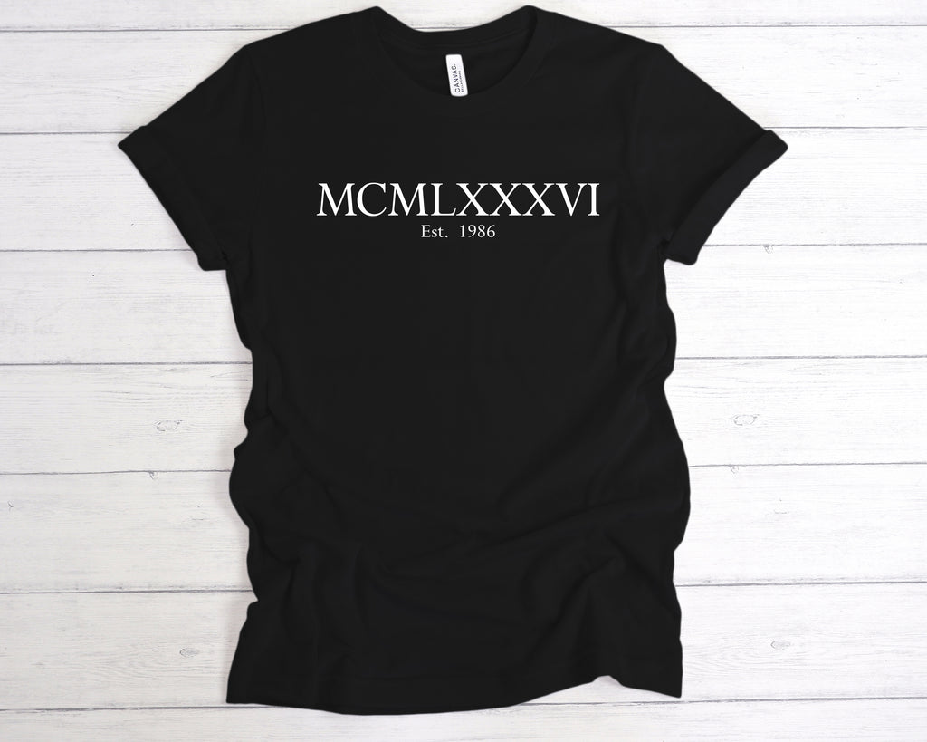 est 1986 roman numerals birthday t shirt 40th birthday gift tee