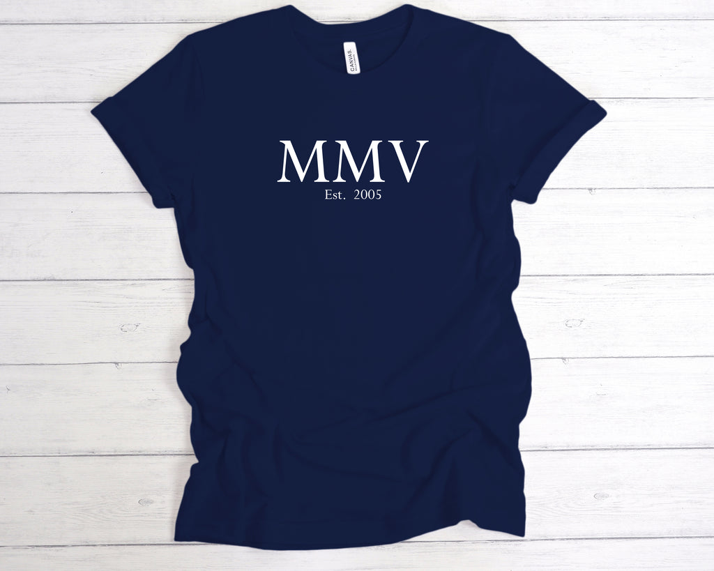 born in 2005 birthday tee with roman numerals style print