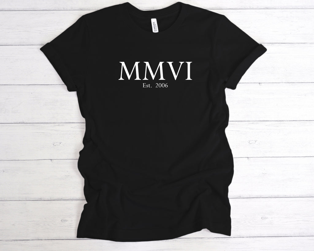 est 2006 roman numerals birthday t shirt 20th birthday gift tee