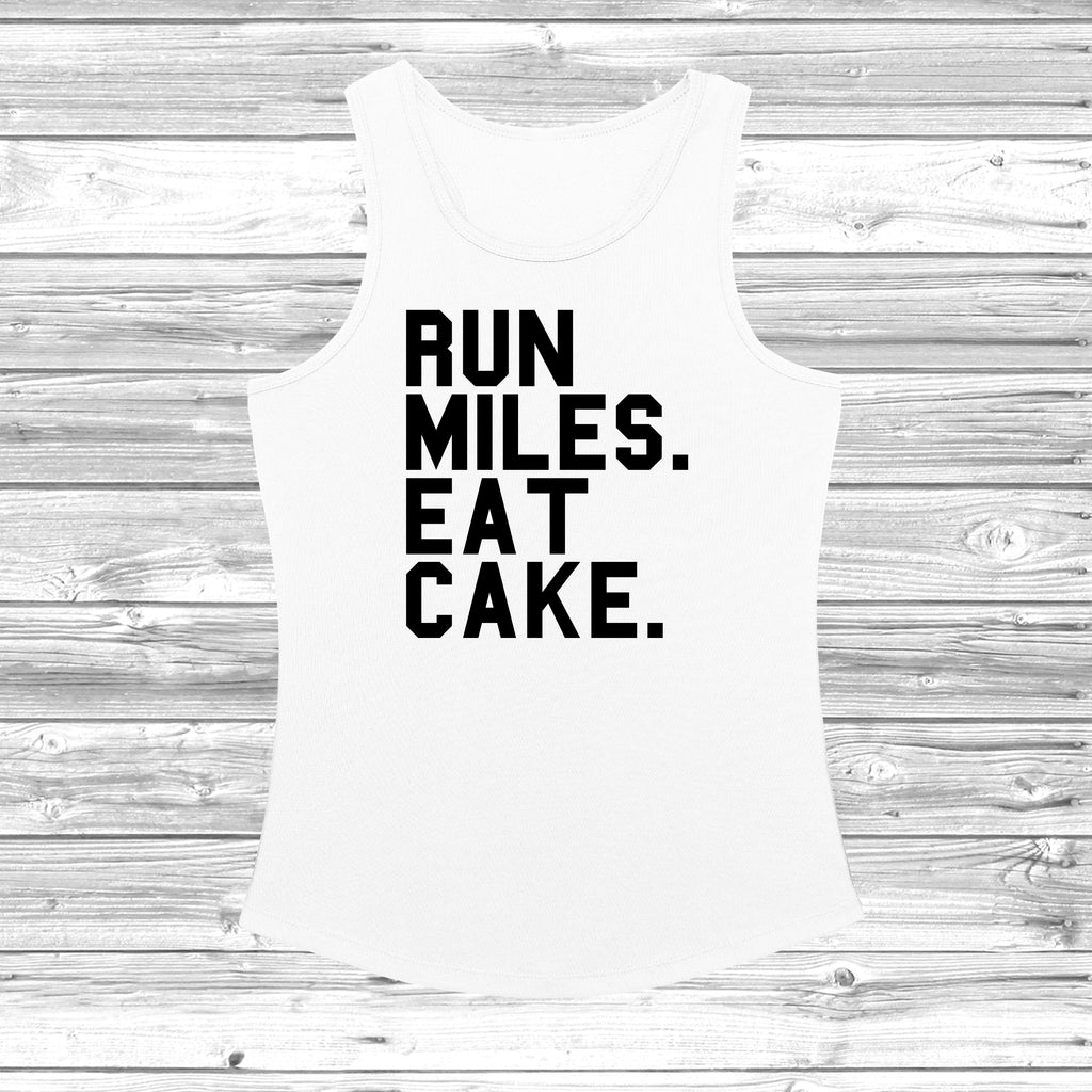 Get trendy with Run Miles Eat Cake Women's Cool Vest - Vest available at DizzyKitten. Grab yours for £11.49 today!