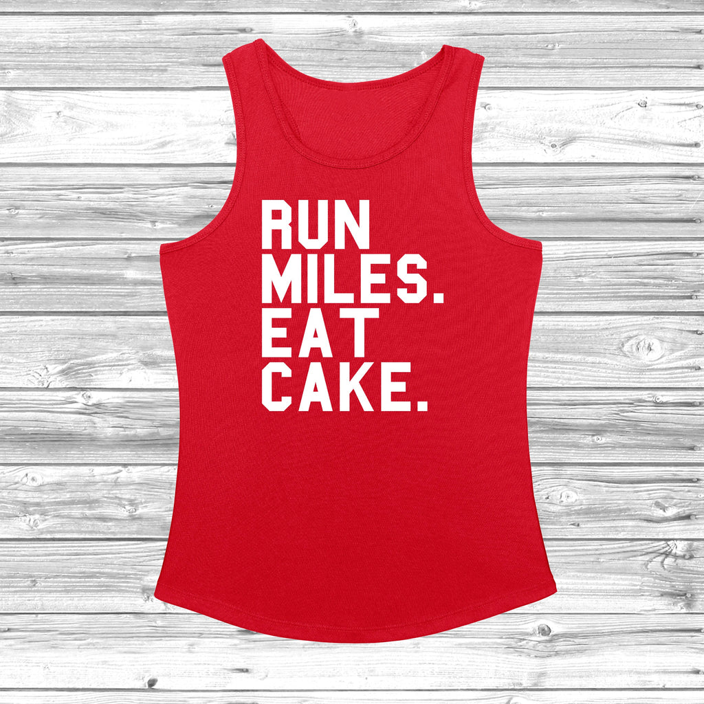 Get trendy with Run Miles Eat Cake Women's Cool Vest - Vest available at DizzyKitten. Grab yours for £11.49 today!