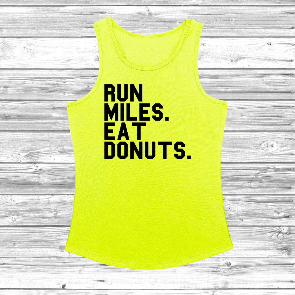 Get trendy with Run Miles Eat Donuts Women's Cool Vest - Vest available at DizzyKitten. Grab yours for £11.49 today!