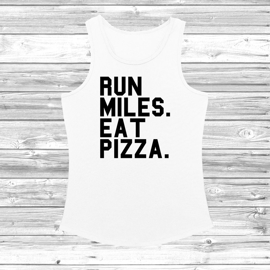 Get trendy with Run Miles Eat Pizza Women's Cool Vest - Vest available at DizzyKitten. Grab yours for £10.99 today!