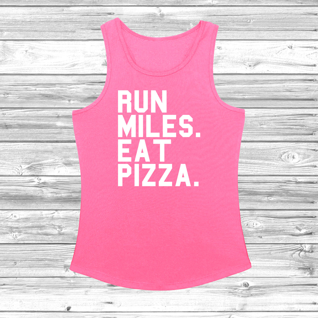 Get trendy with Run Miles Eat Pizza Women's Cool Vest - Vest available at DizzyKitten. Grab yours for £10.99 today!