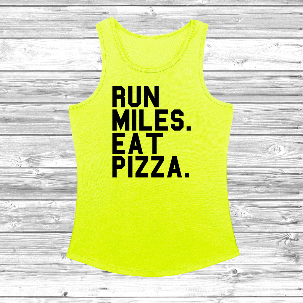 Get trendy with Run Miles Eat Pizza Women's Cool Vest - Vest available at DizzyKitten. Grab yours for £10.99 today!