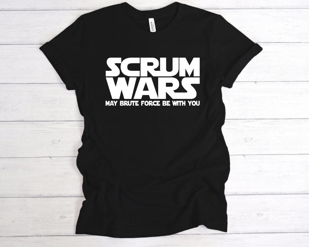 Scrum Wars t-shirt – Funny rugby tee – rugby fan shirt Black