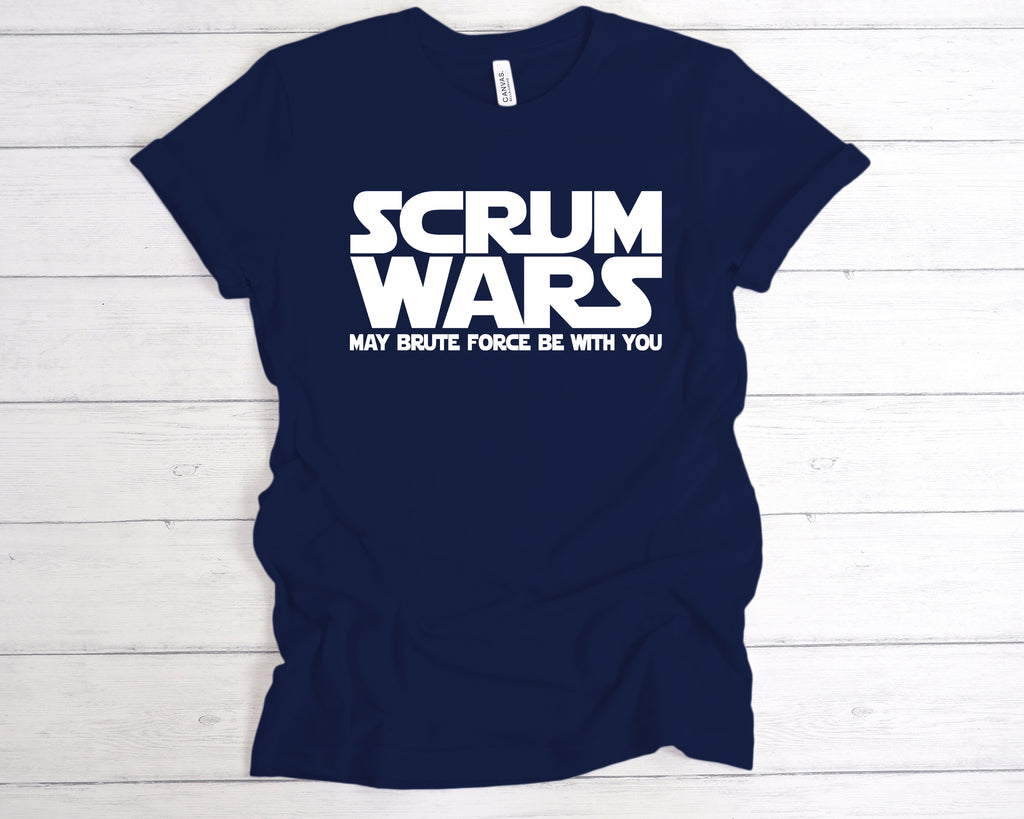 Scrum Wars t-shirt – Funny rugby tee – rugby fan shirt Navy