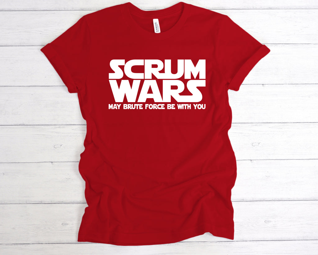 Scrum Wars t-shirt – Funny rugby tee – rugby fan shirt Red