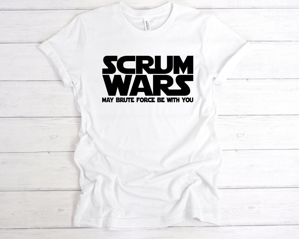 Scrum Wars t-shirt – Funny rugby tee – rugby fan shirt White