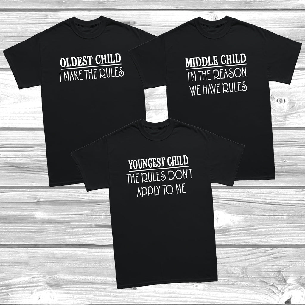 Get trendy with Sibling Rules Kids 1-2 - 5-6 Years Set T-Shirt -  available at DizzyKitten. Grab yours for £8.99 today!