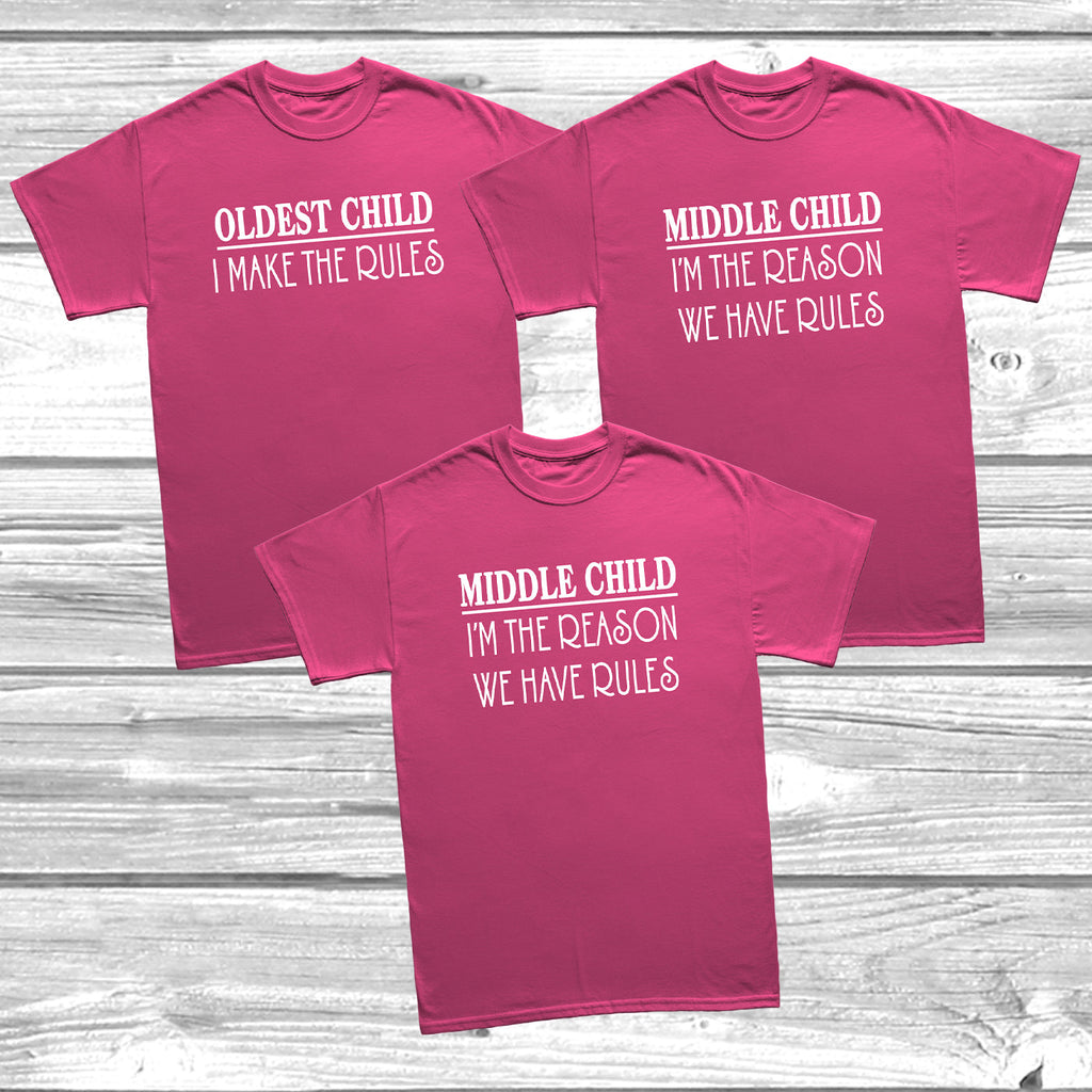Get trendy with Sibling Rules Set S-XL Adults T-Shirt -  available at DizzyKitten. Grab yours for £10.49 today!