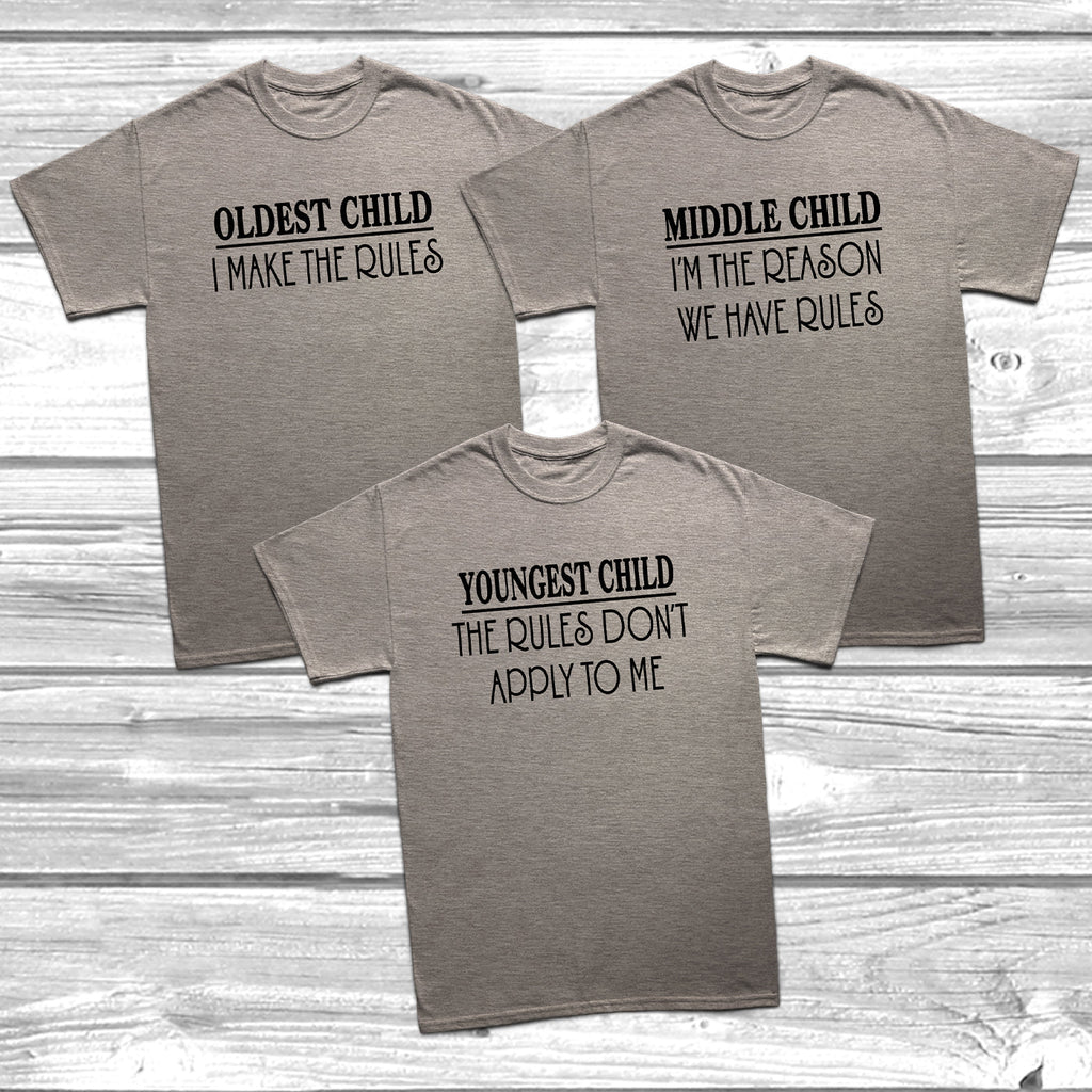 Get trendy with Sibling Rules Set S-XL Adults T-Shirt -  available at DizzyKitten. Grab yours for £10.49 today!