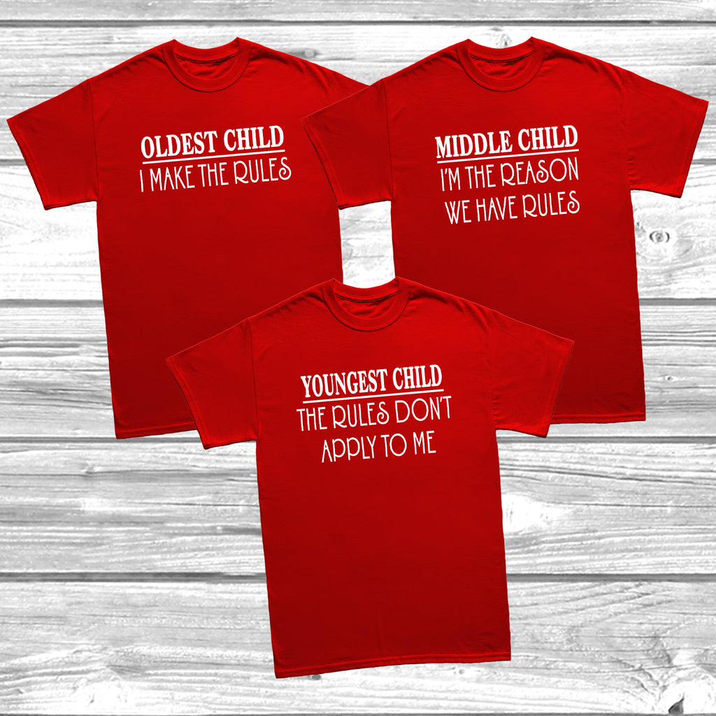 Get trendy with Sibling Rules Set S-XL Adults T-Shirt -  available at DizzyKitten. Grab yours for £10.49 today!