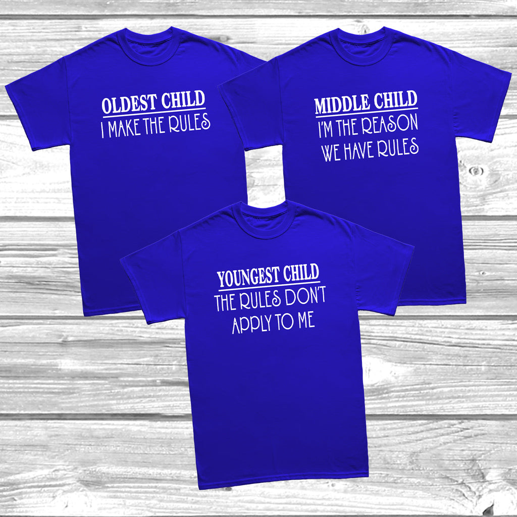 Get trendy with Sibling Rules Set S-XL Adults T-Shirt -  available at DizzyKitten. Grab yours for £10.49 today!