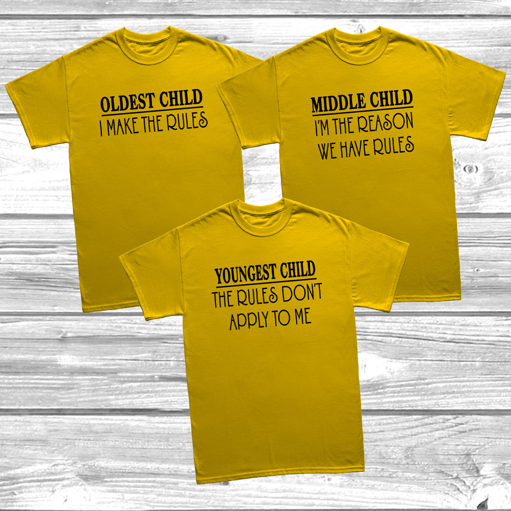 Get trendy with Sibling Rules Set S-XL Adults T-Shirt -  available at DizzyKitten. Grab yours for £10.49 today!